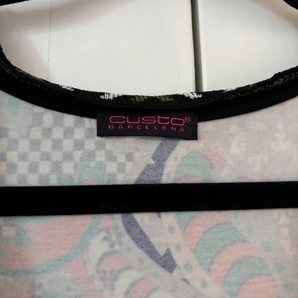 Custo Barcelona Dress Size Medium Abstract Boho 90s Y2K Knee Length Artsy V-Neck - Picture 5 of 16